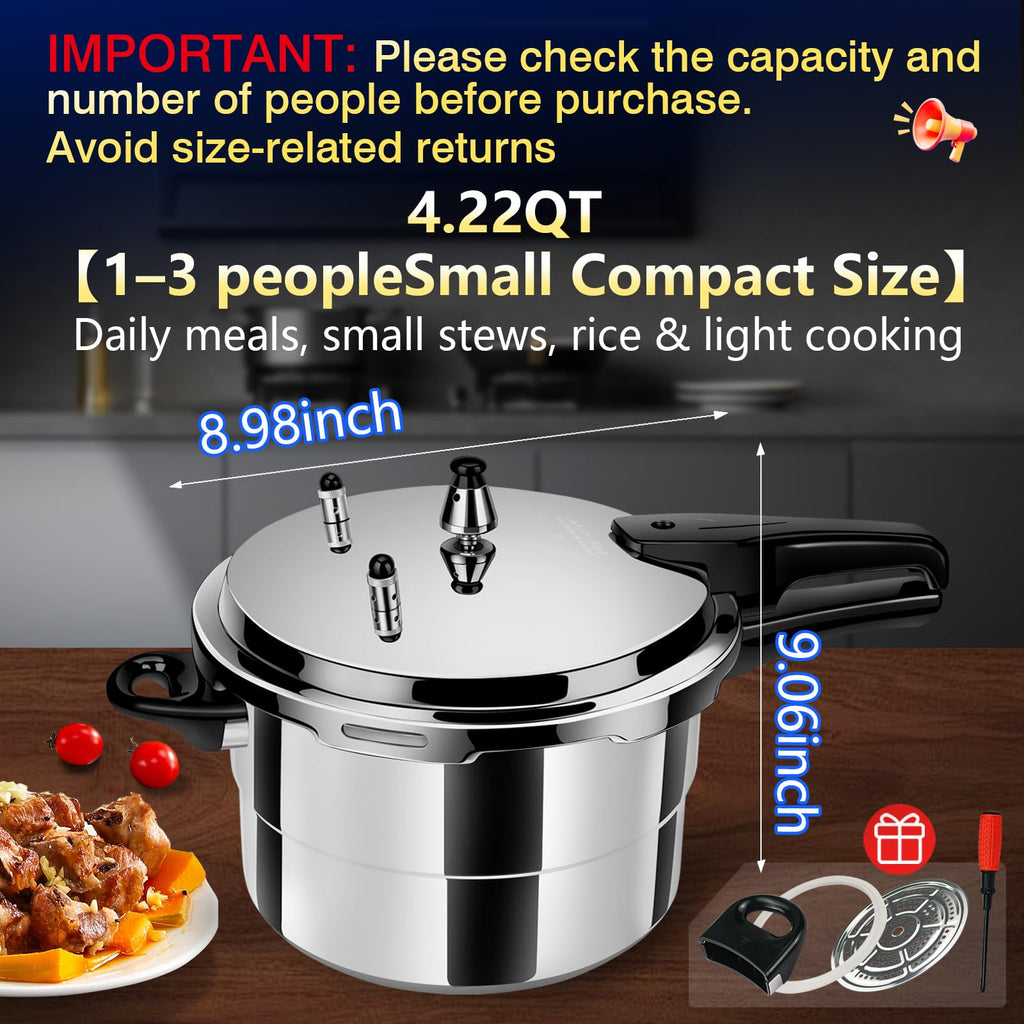 4.23 Quart Aluminum Stovetop Pressure Cooker Q603