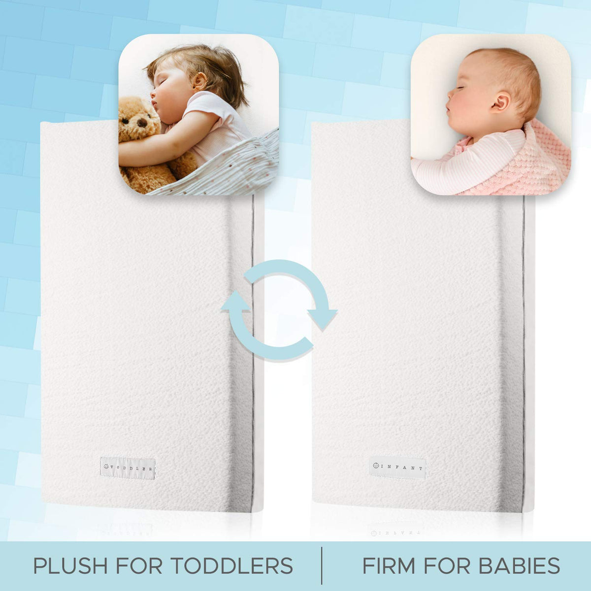 Organic Cotton Dual-Sided Crib Mattress 2-Stage Memory Foam U9893