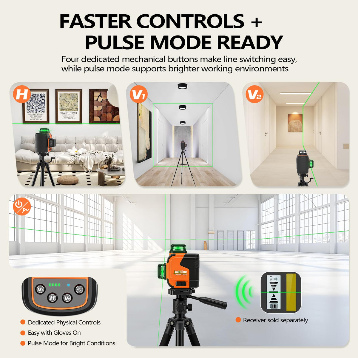 3x360° Self Leveling Laser Level with Tripod A846073