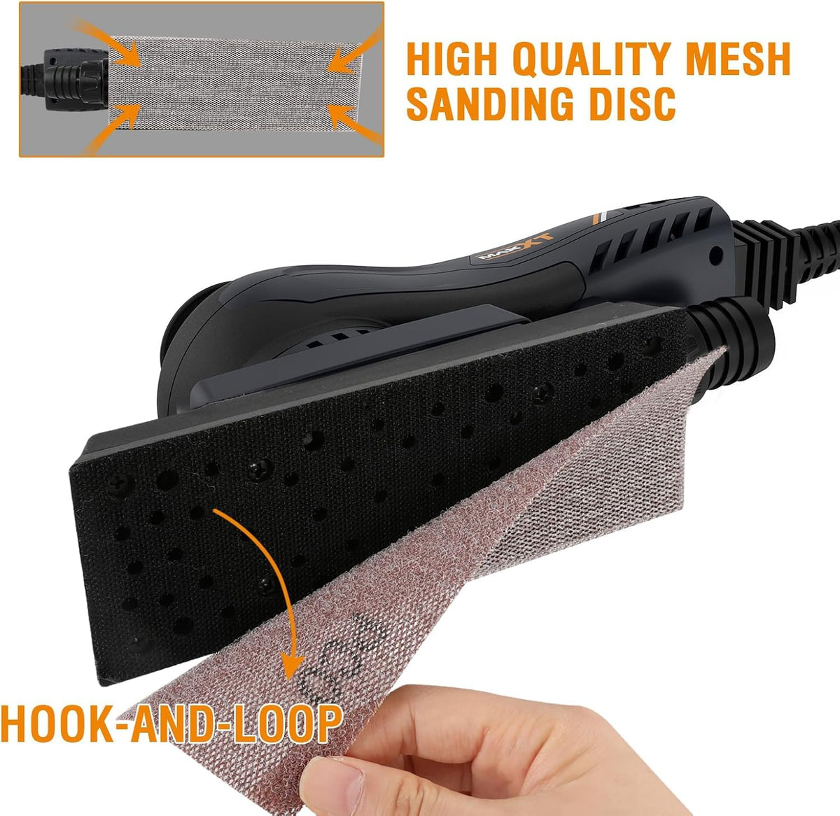 Brushless 3mm Orbital Sander 350W Variable Speed with 10 Sanding Paper H919421