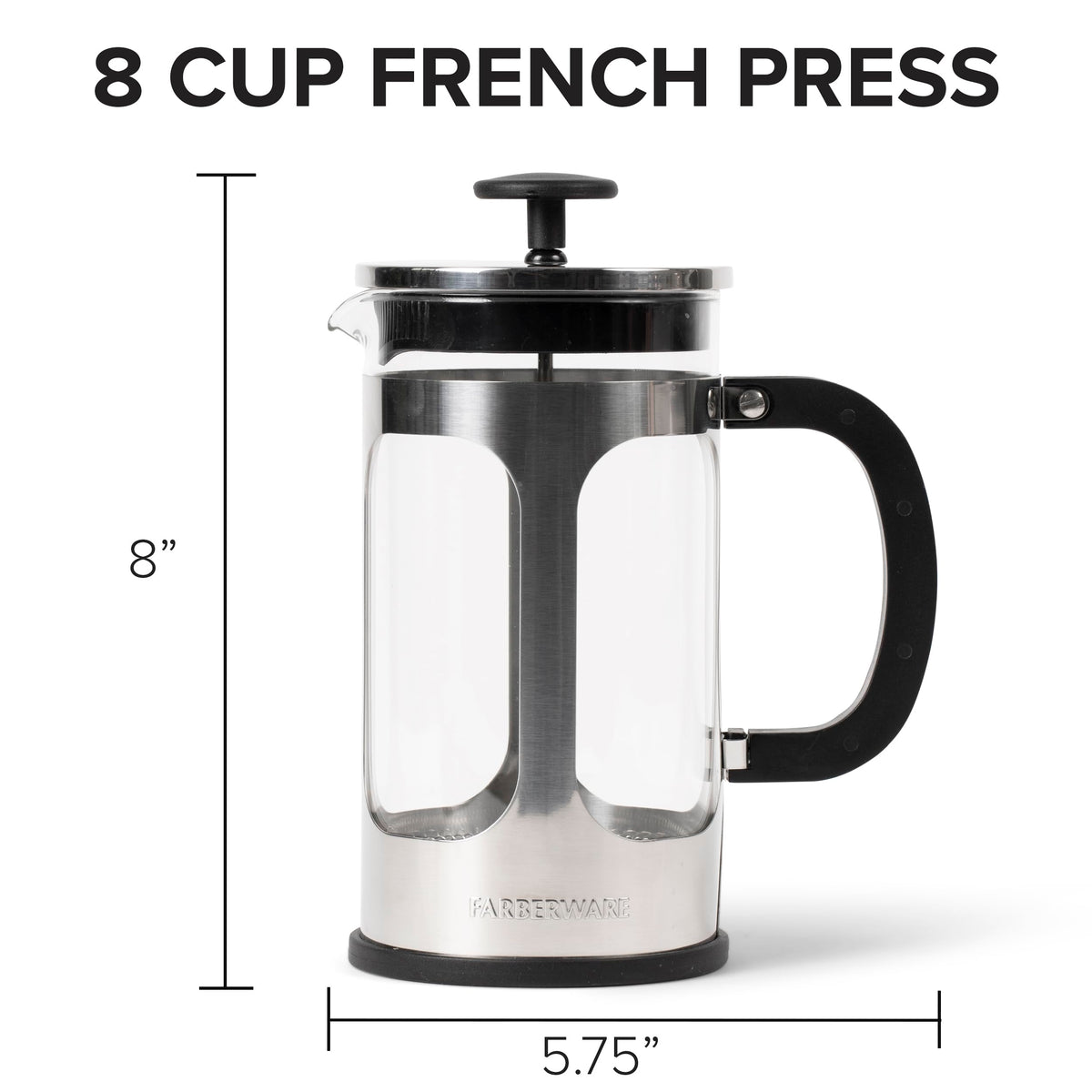 8 Cup Stainless Steel French Press Coffee Maker H62694