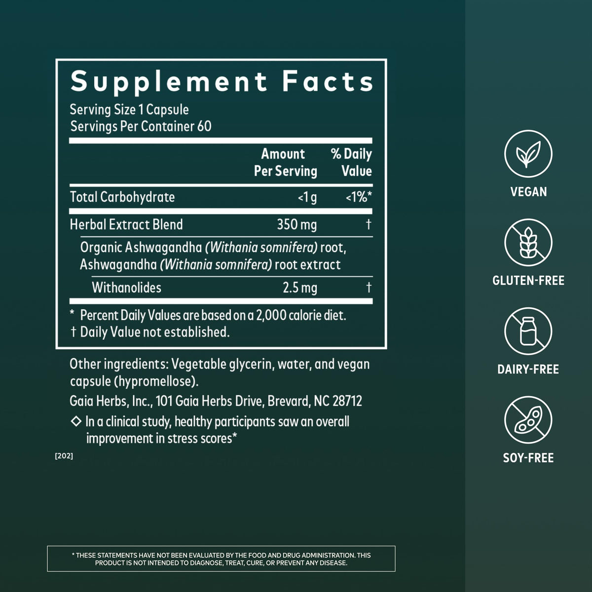 Ashwagandha Root 350 mg 60 Vegan Capsules R911