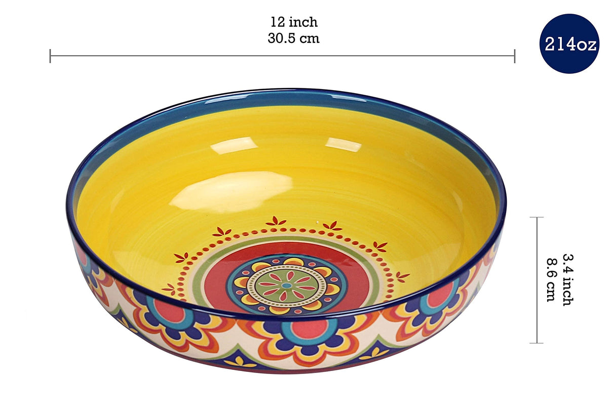 Ceramic Pasta Bowl Set of 9, Microwave & Dishwasher Safe G921