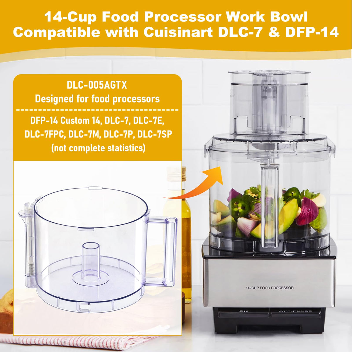 14-Cup Food Processor Work Bowl with Gray Handle F364329