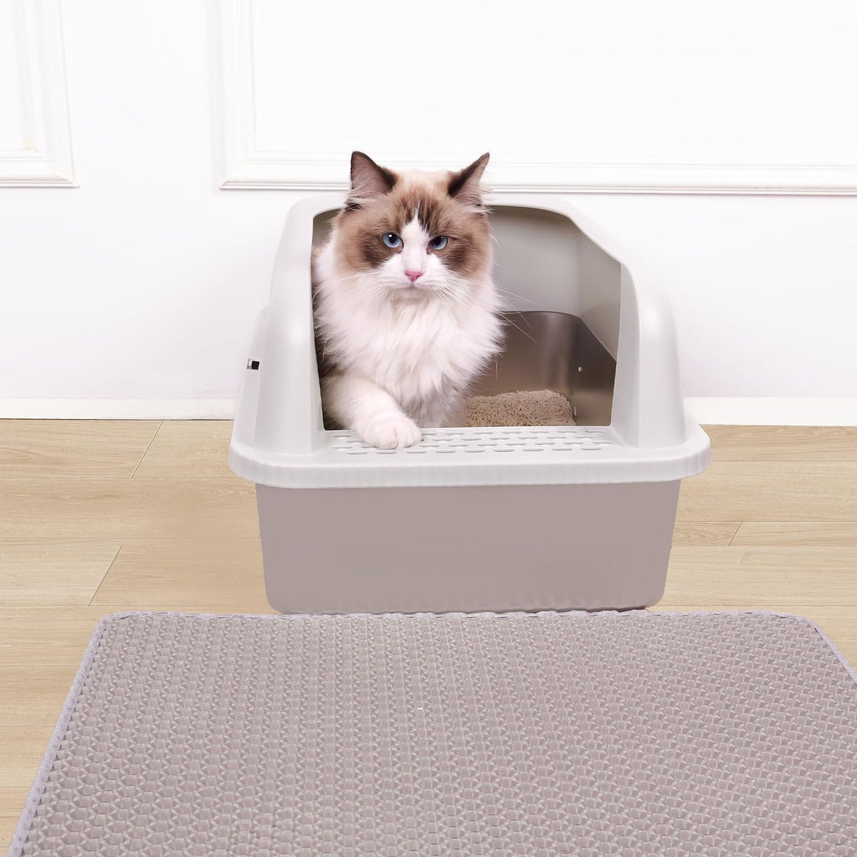 Stainless Steel Cat Litter Box with Lid J756414