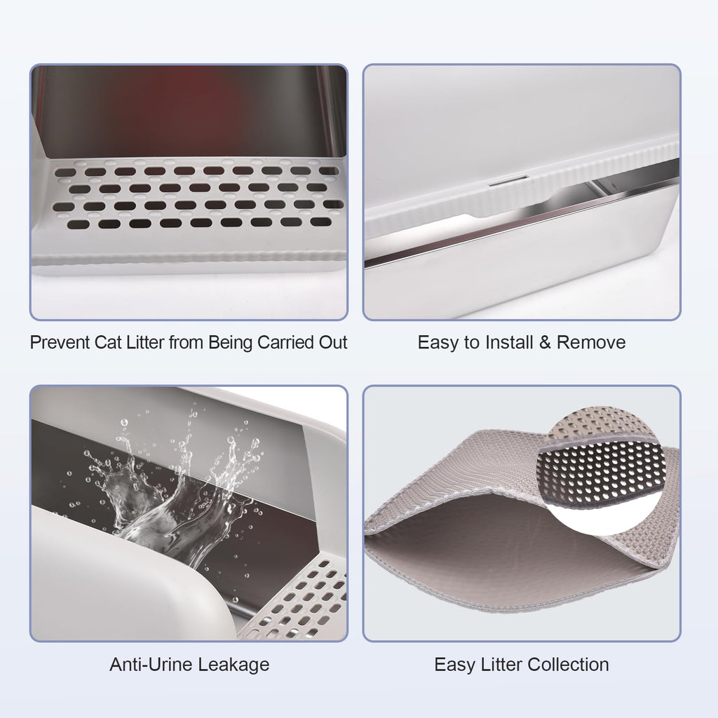 Stainless Steel Cat Litter Box with Lid J756414