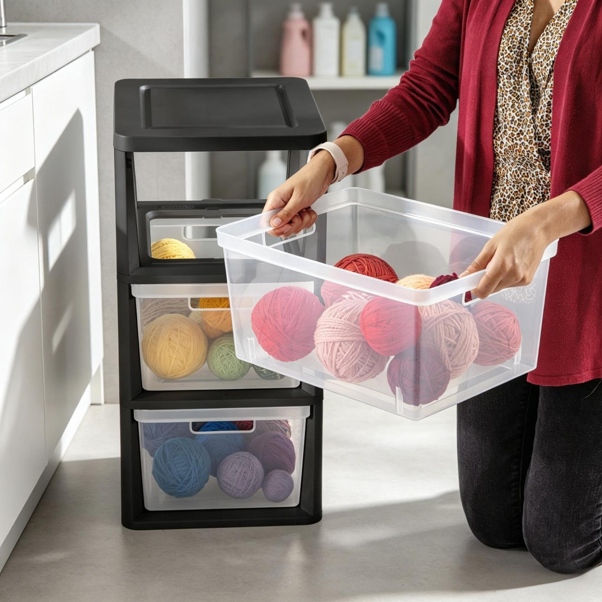 3-Drawer Plastic Storage Tower W68244