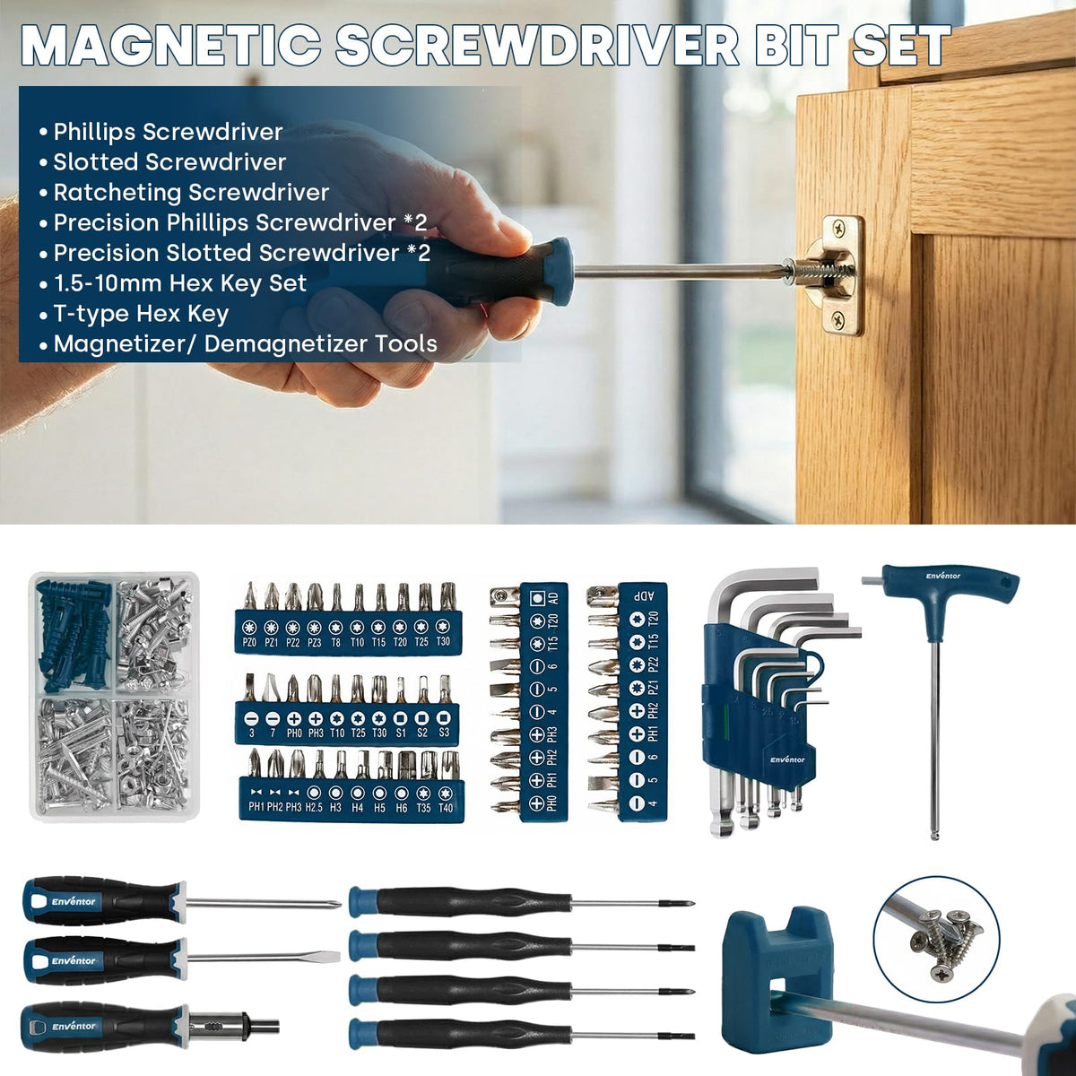 220 Pieces Blue Tool Set with Molded Storage Case A974181