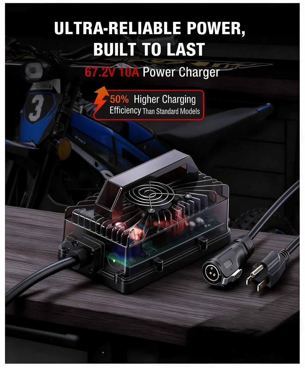 67.2V 10A Waterproof IP65 Lithium Battery Charger Y236371