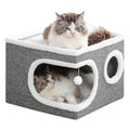 Large Covered Cat Bed Cave, Grey, 16in L942