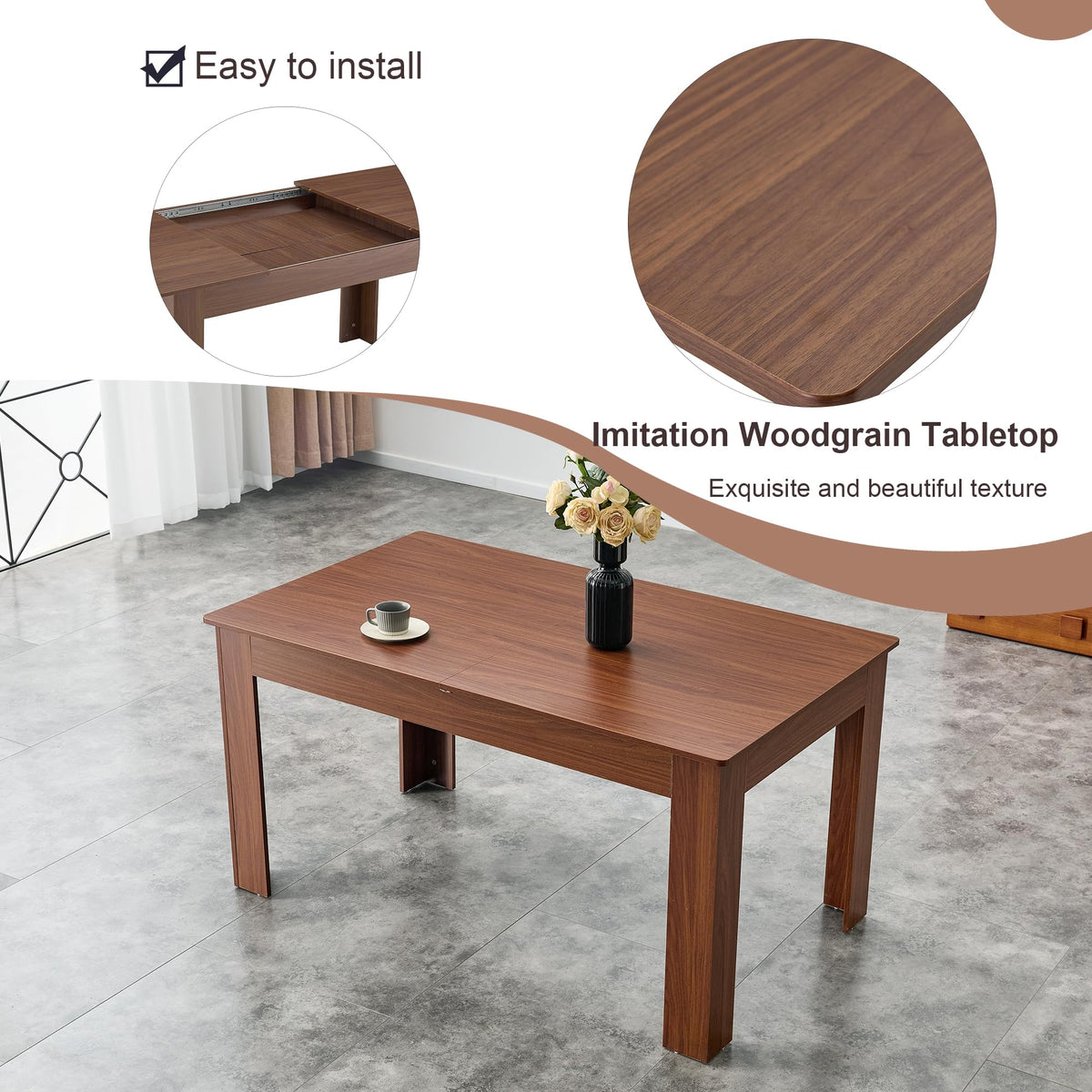 9 Piece Extendable Rectangular Dining Table Set with 8 Chairs A794032