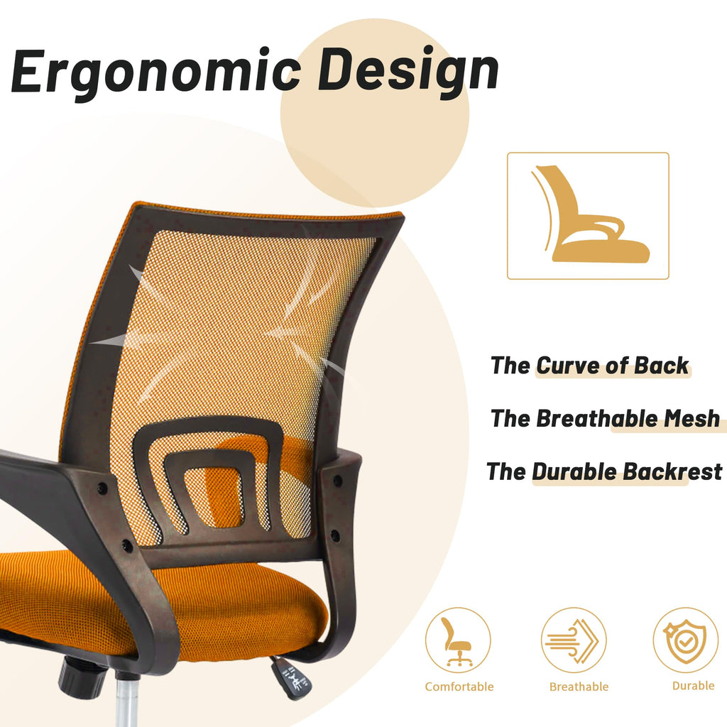 Orange Mesh Ergonomic Office Chair with Lumbar Support Y5697