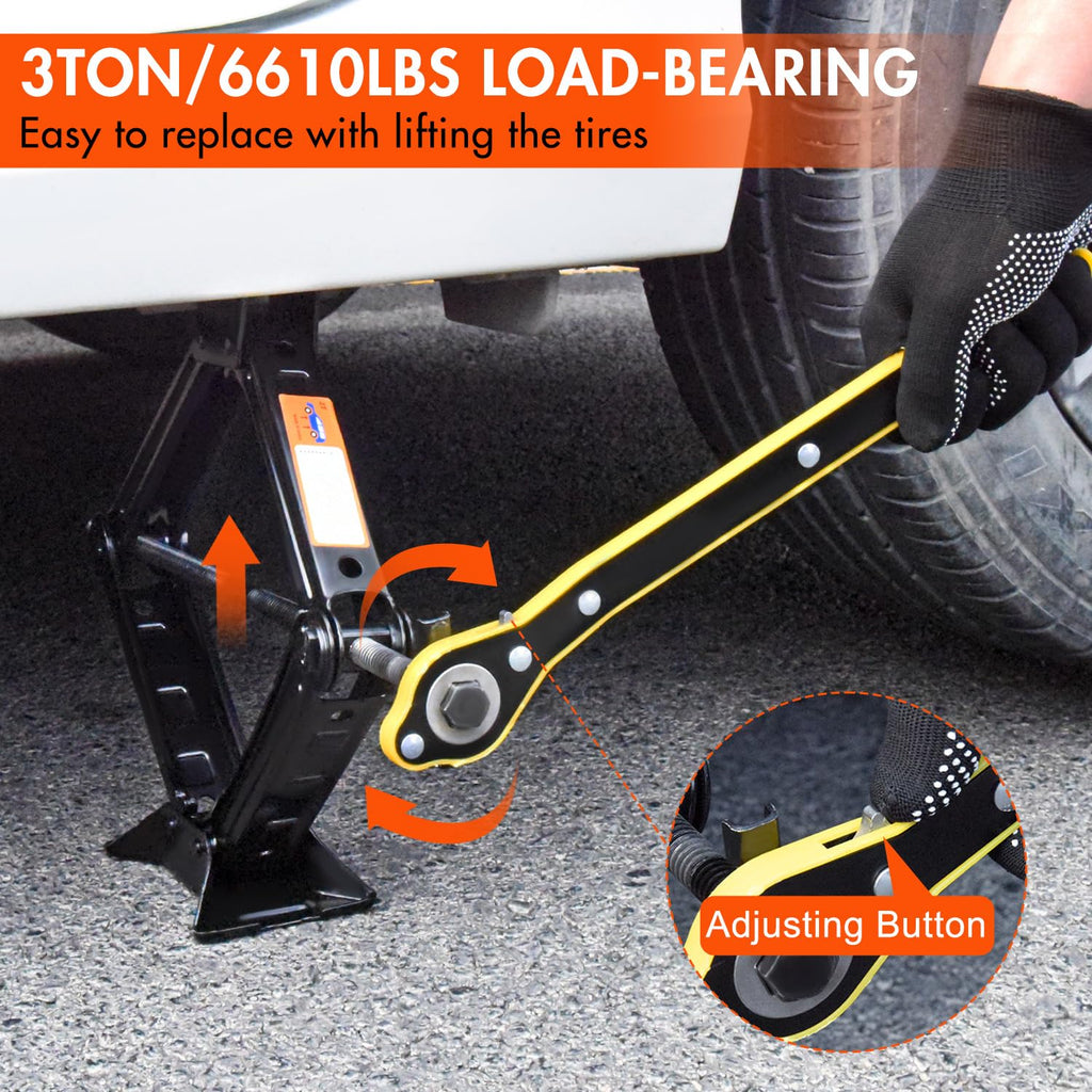 Scissor Car Jack 3 Ton Tire Changing Kit with Lug Wrench U78595