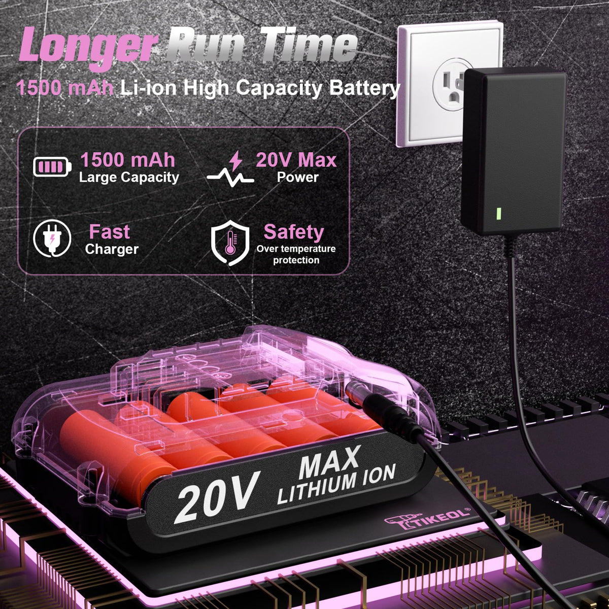 20V Cordless Pink Drill Set with Battery & Charger Q31148