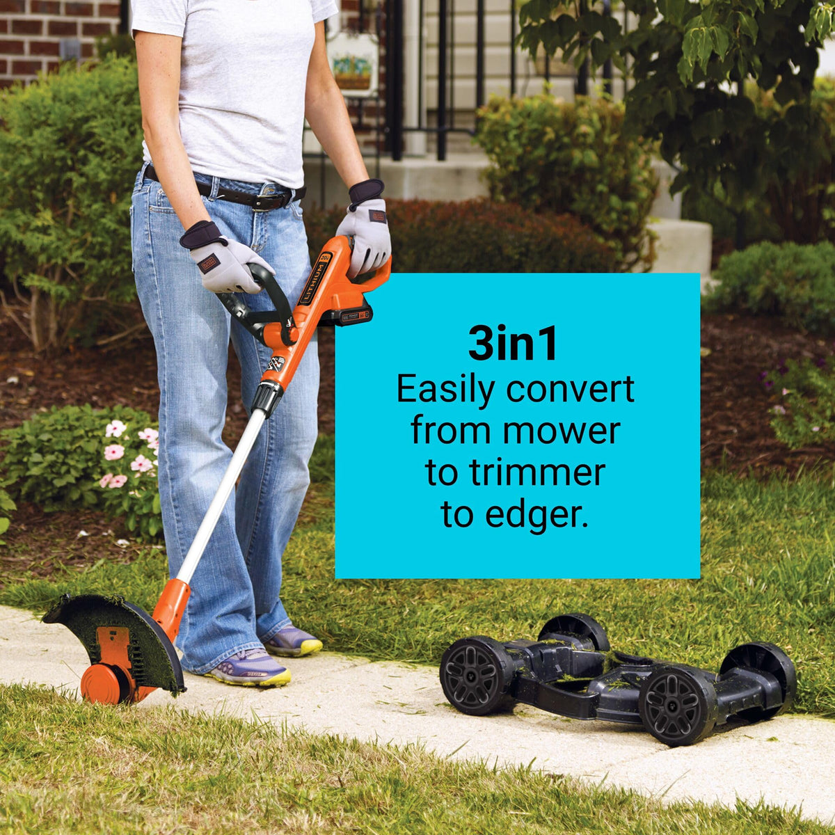 Cordless 3 in 1 Weed Eater, Lawn Edger and Lawn Mower G77191