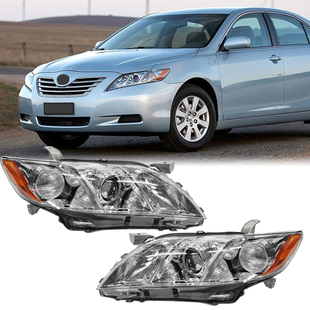 Chrome Clear Lens Projector Headlight Replacement Kit Pair of LH+RH R72776