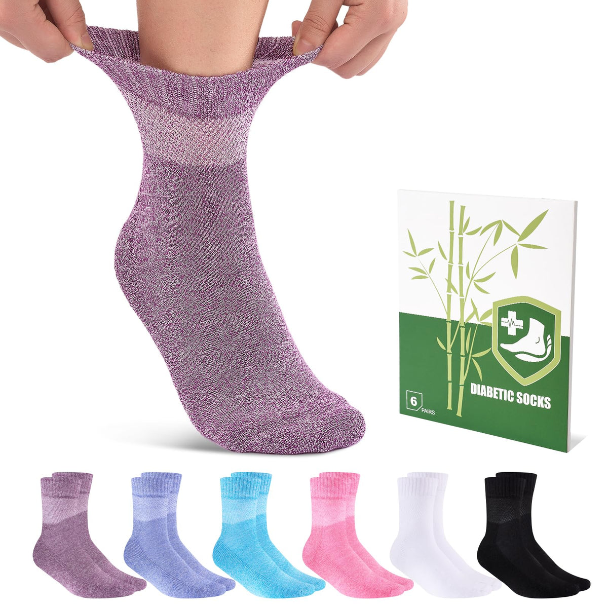 Bamboo Viscose Non Binding Wide Top Ankle Socks M6555