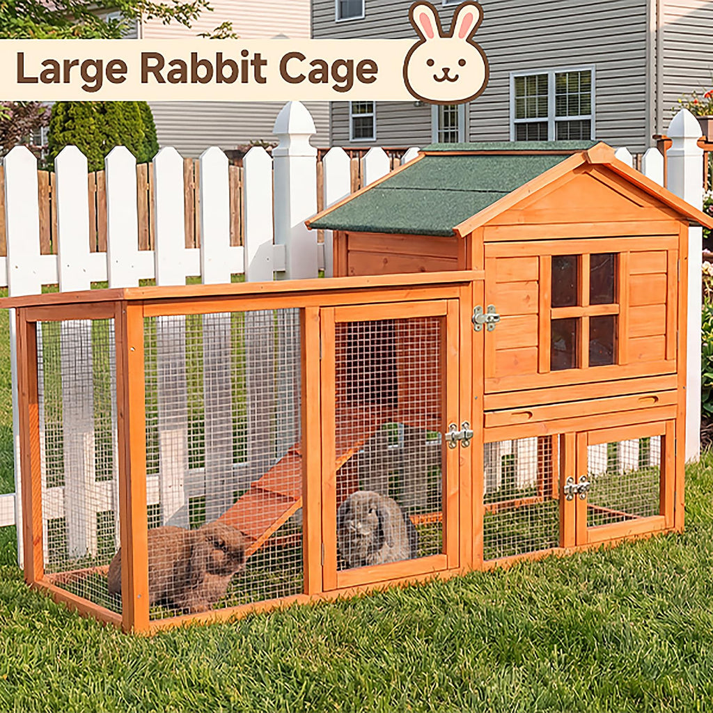 Large Outdoor Indoor Wooden Rabbit Hutch T7001