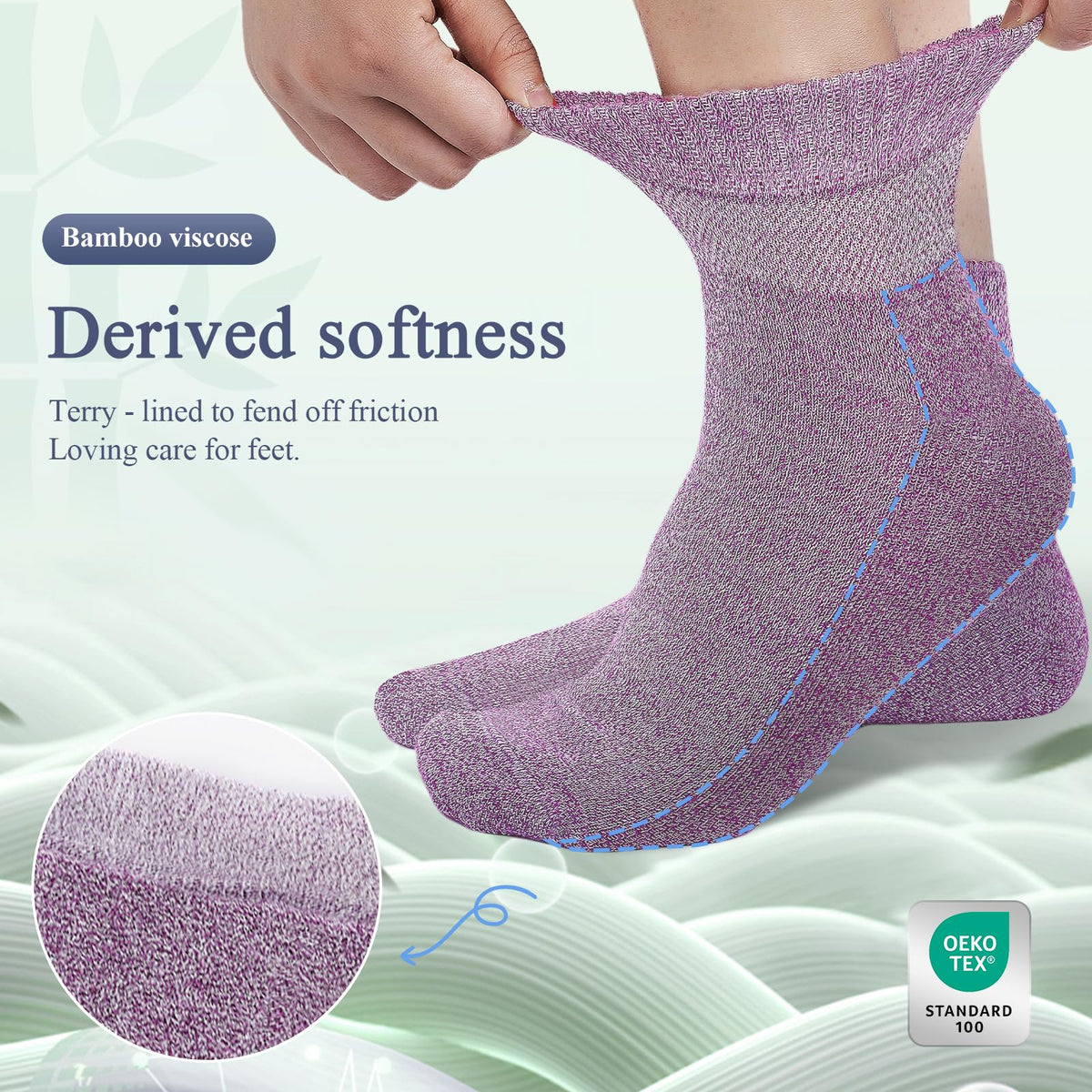 Bamboo Viscose Non Binding Wide Top Ankle Socks M6555