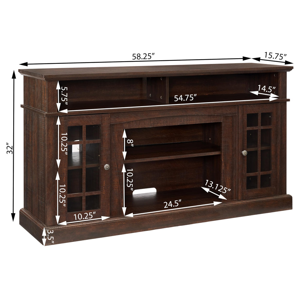 58-Inch Espresso Fireplace TV Stand A13339