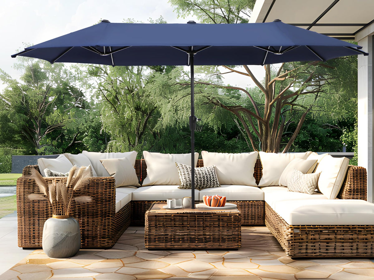 13ft Navy Rectangle Outdoor Patio Umbrella Q901300