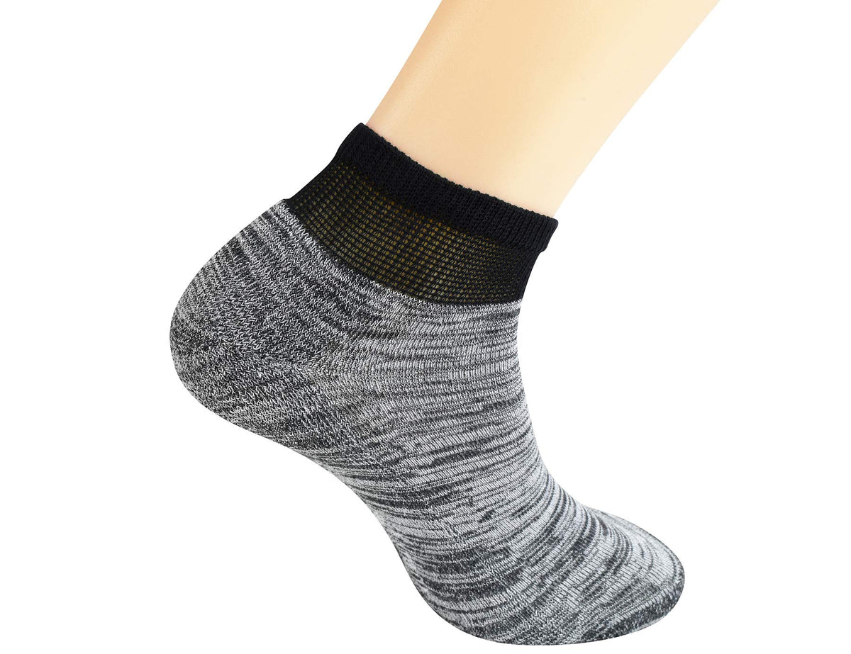 Men's 5 Pairs Low Cut Diabetic Socks with Cushion Sole and Seamless Toe N227774