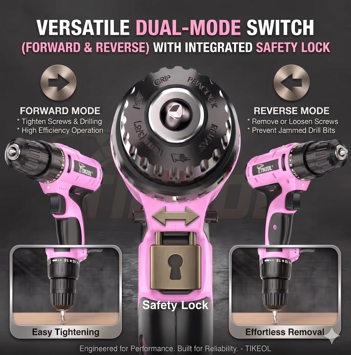 20V Cordless Pink Drill Set with Battery & Charger Q31148