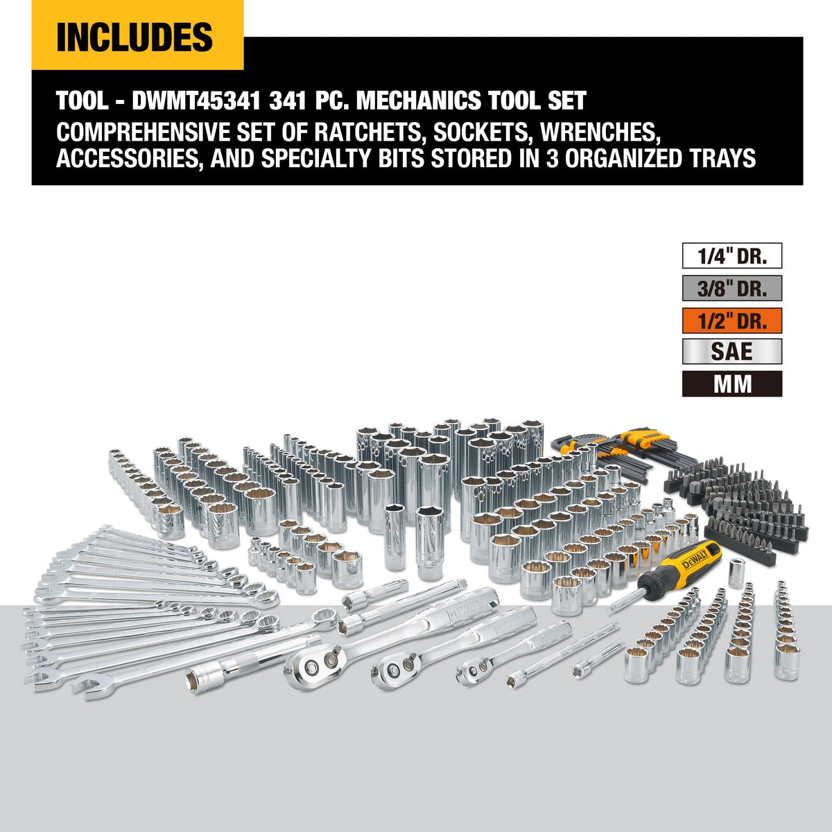 Mechanics Tool Set 341 Piece W700582