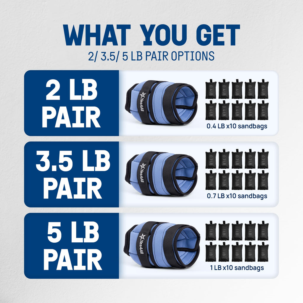 Adjustable Wrist & Ankle Weights 3.5/5 LB Pair L691269