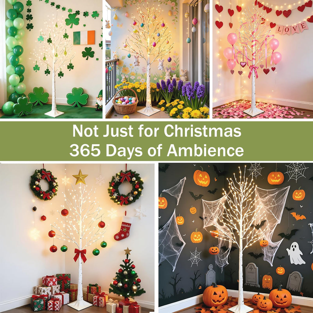 6FT Lighted Birch Tree with 260 LED and Timer E26169