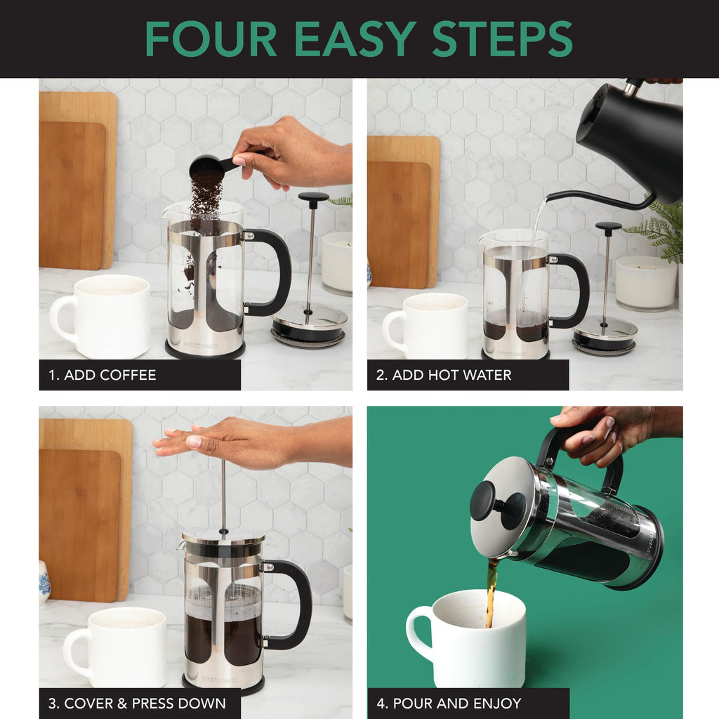 8 Cup Stainless Steel French Press Coffee Maker H62694