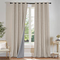 Linen Blackout Curtains 84 Inches Long 2 Panels Set I1348