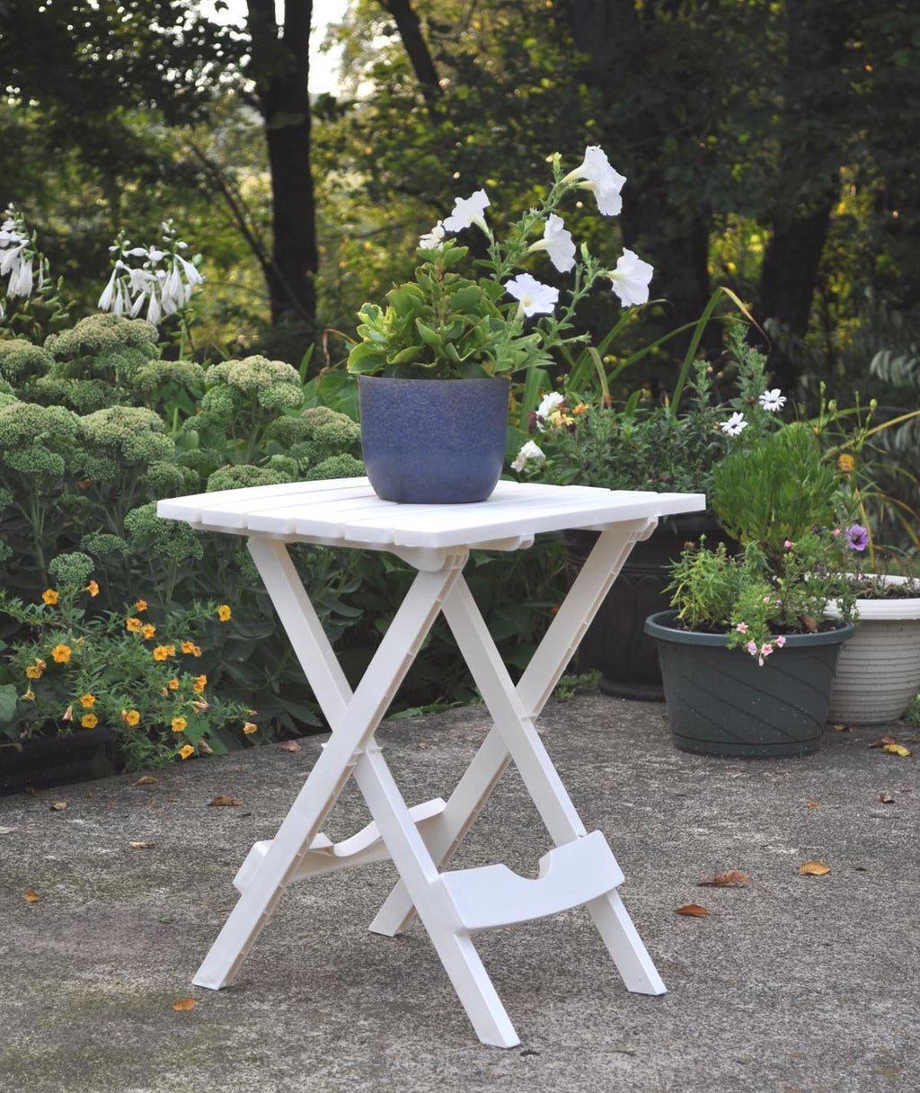 Plastic Quik-Fold Side Table White B4588