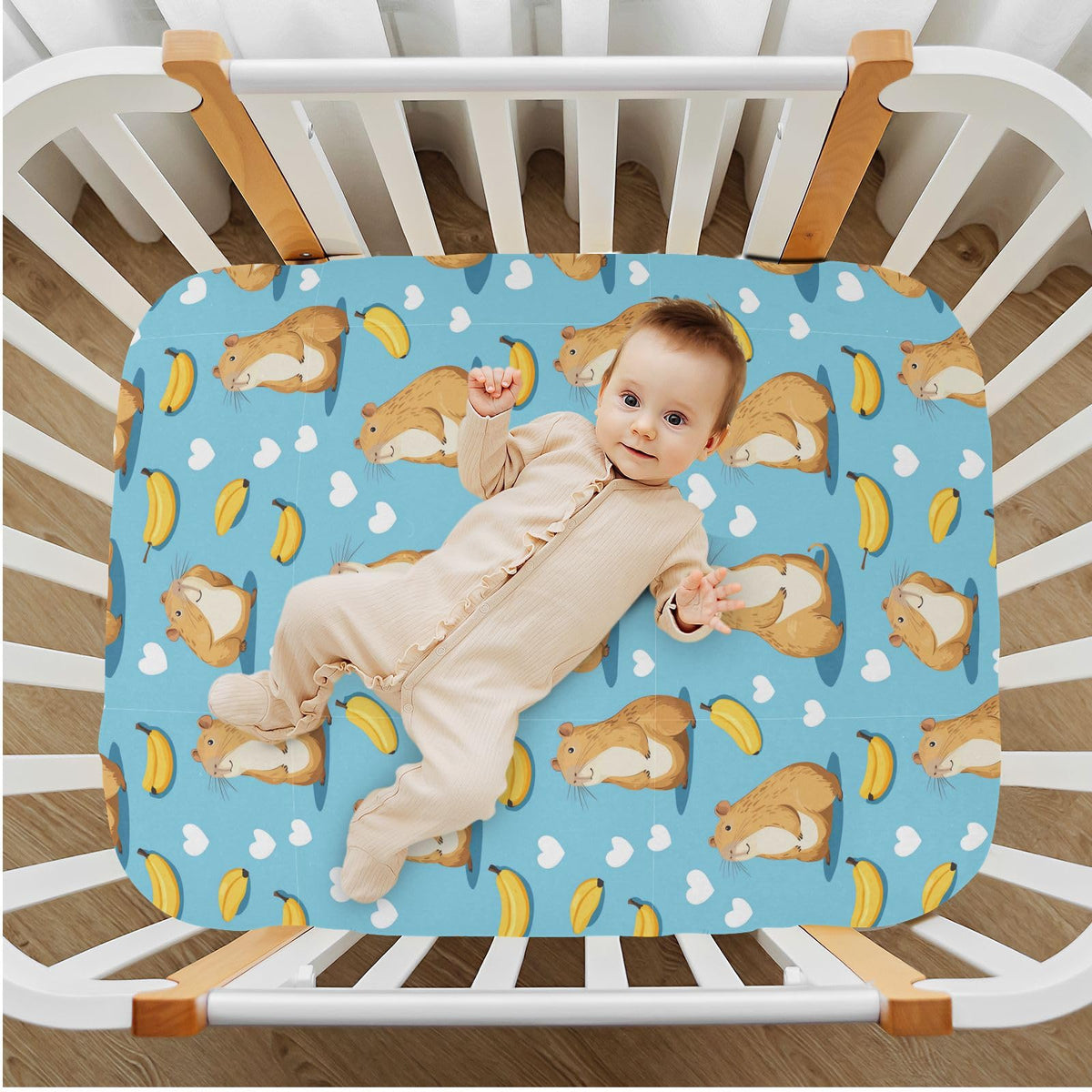 Soft Breathable Microfiber Fitted Crib Sheet, Standard Size 28in x 52in S5494