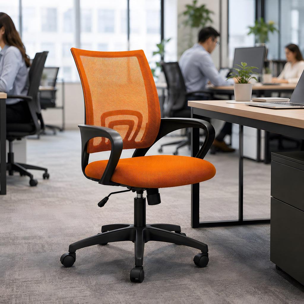 Orange Mesh Ergonomic Office Chair with Lumbar Support Y5697