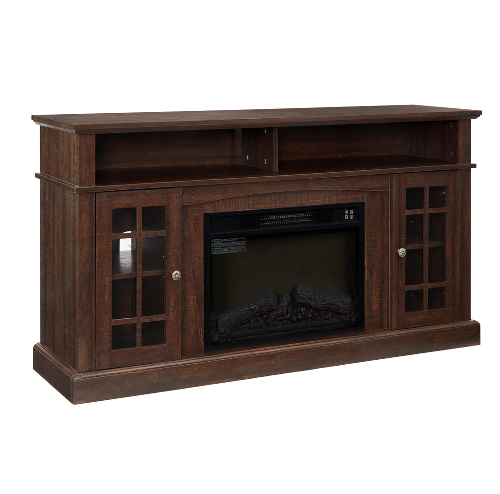 58-Inch Espresso Fireplace TV Stand A13339