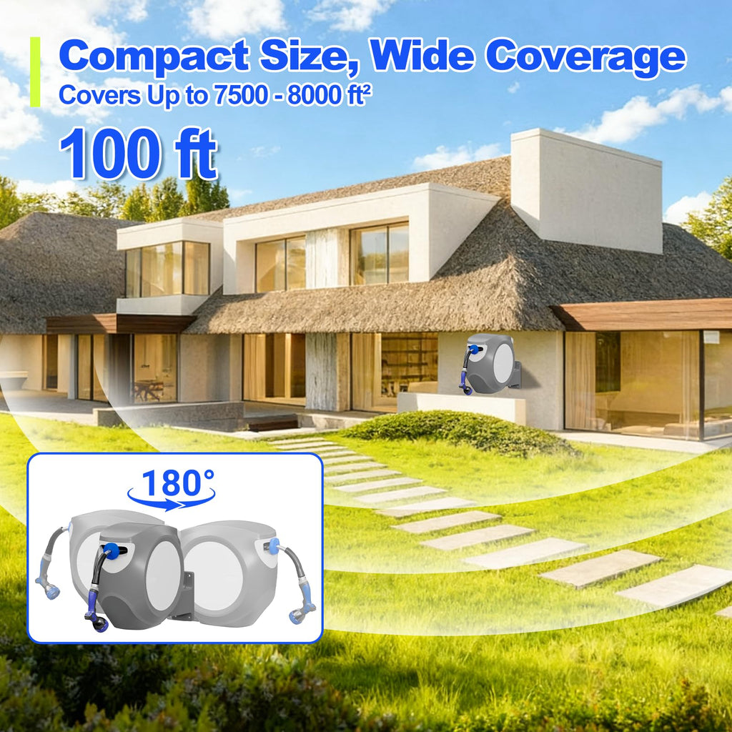100 FT Stainless Steel Garden Hose Reel O84506