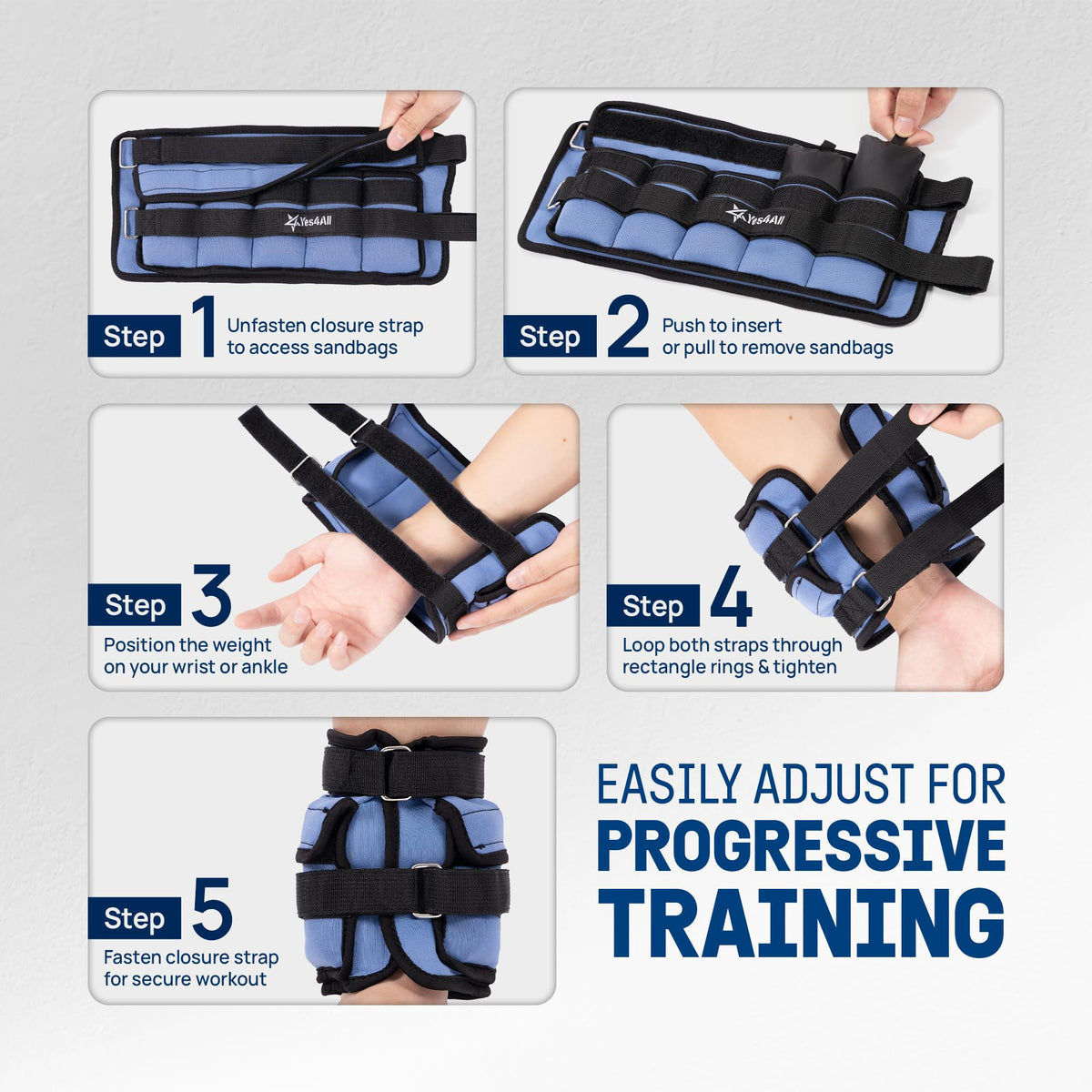 Adjustable Wrist & Ankle Weights 3.5/5 LB Pair L691269