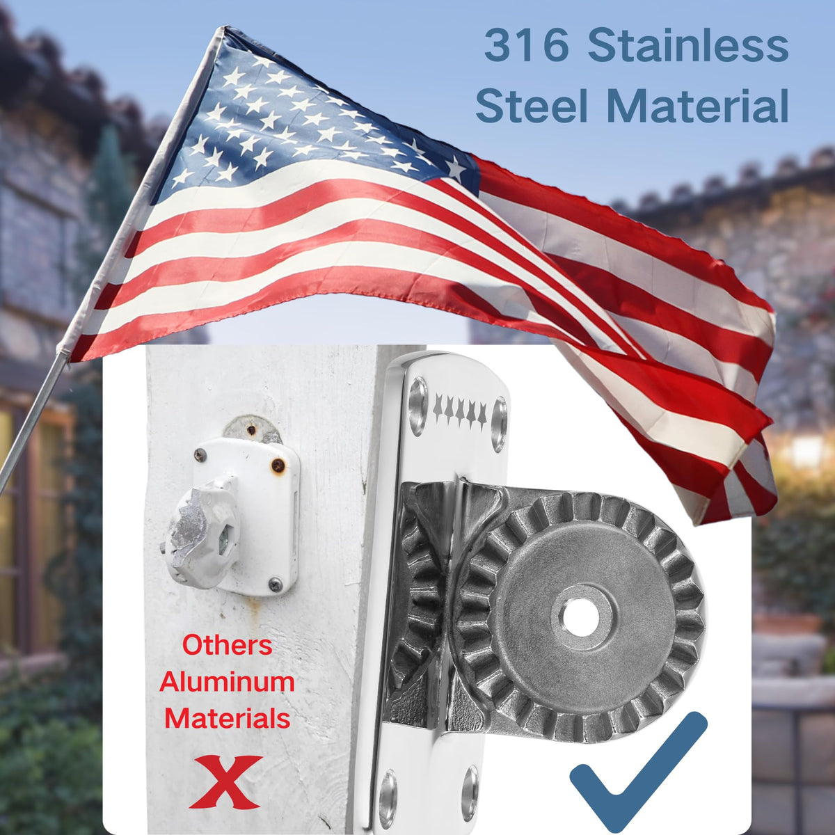 316 Stainless Steel Adjustable Flag Pole Holder Y7461