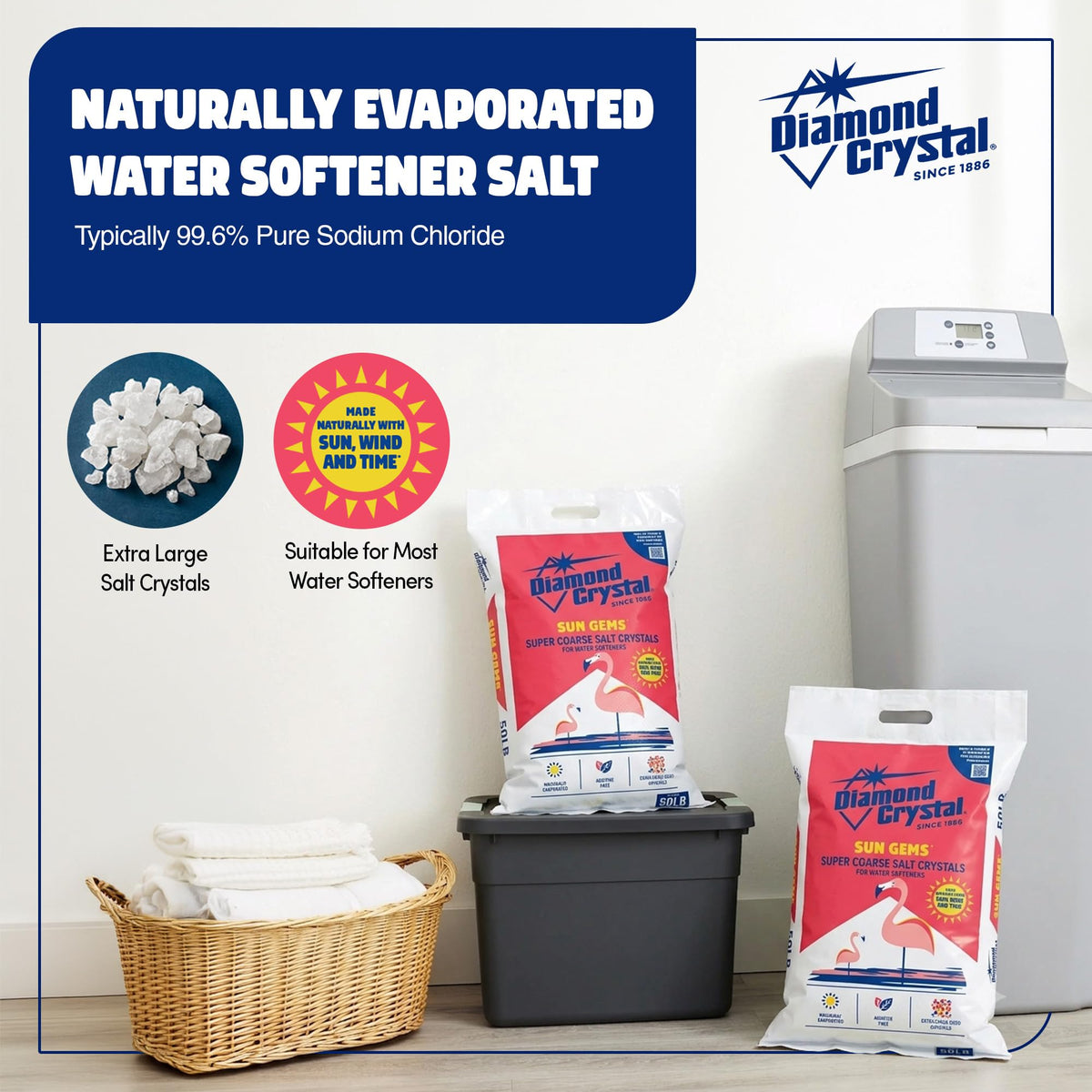 2 Pack Super Coarse Water Softener Salt, 40 Pounds K60536