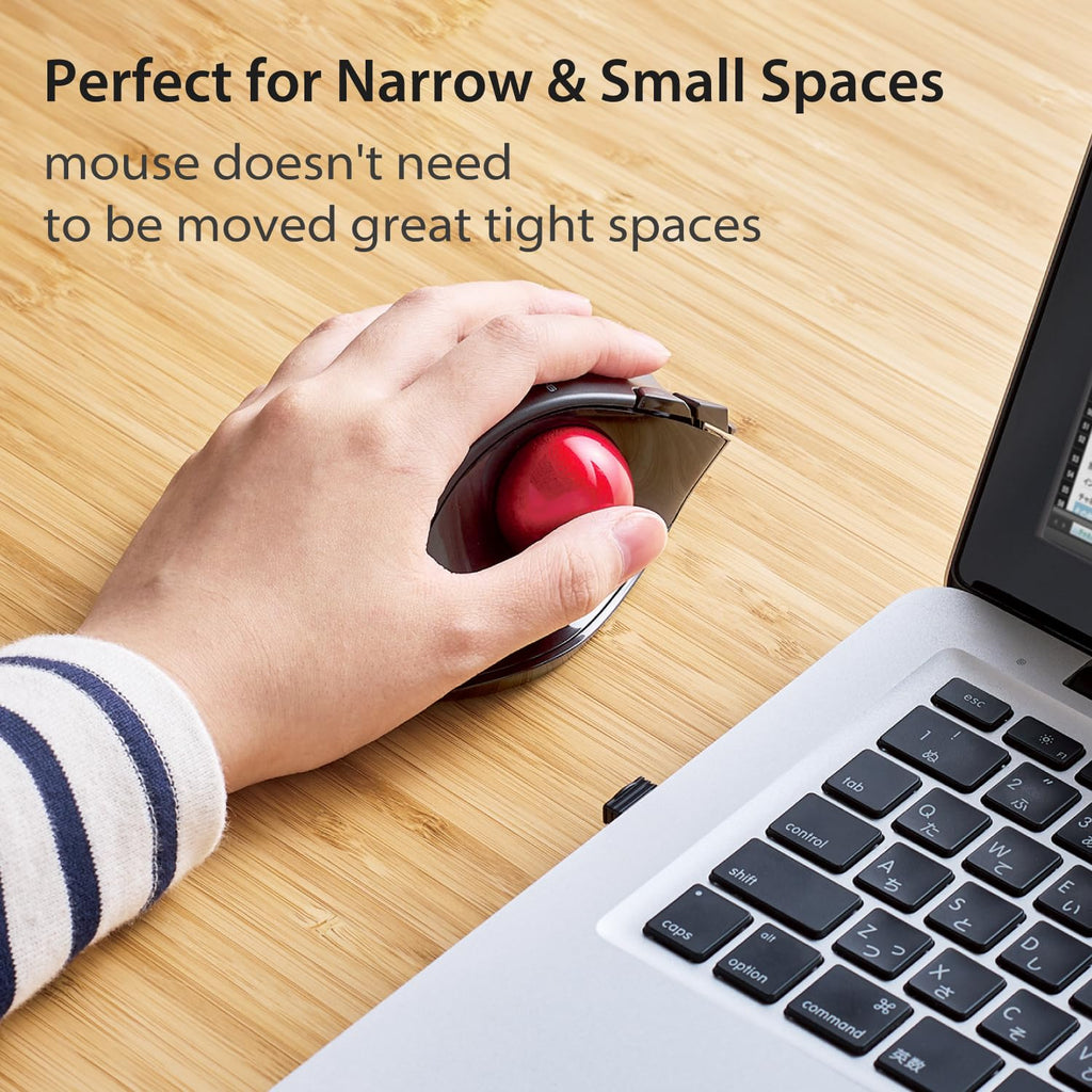 Wireless Left Handed Thumb Control Trackball Mouse D216