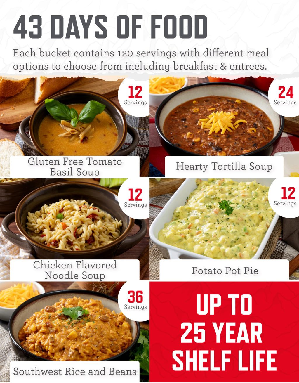 Emergency Food Freeze Dried 360 Servings M199