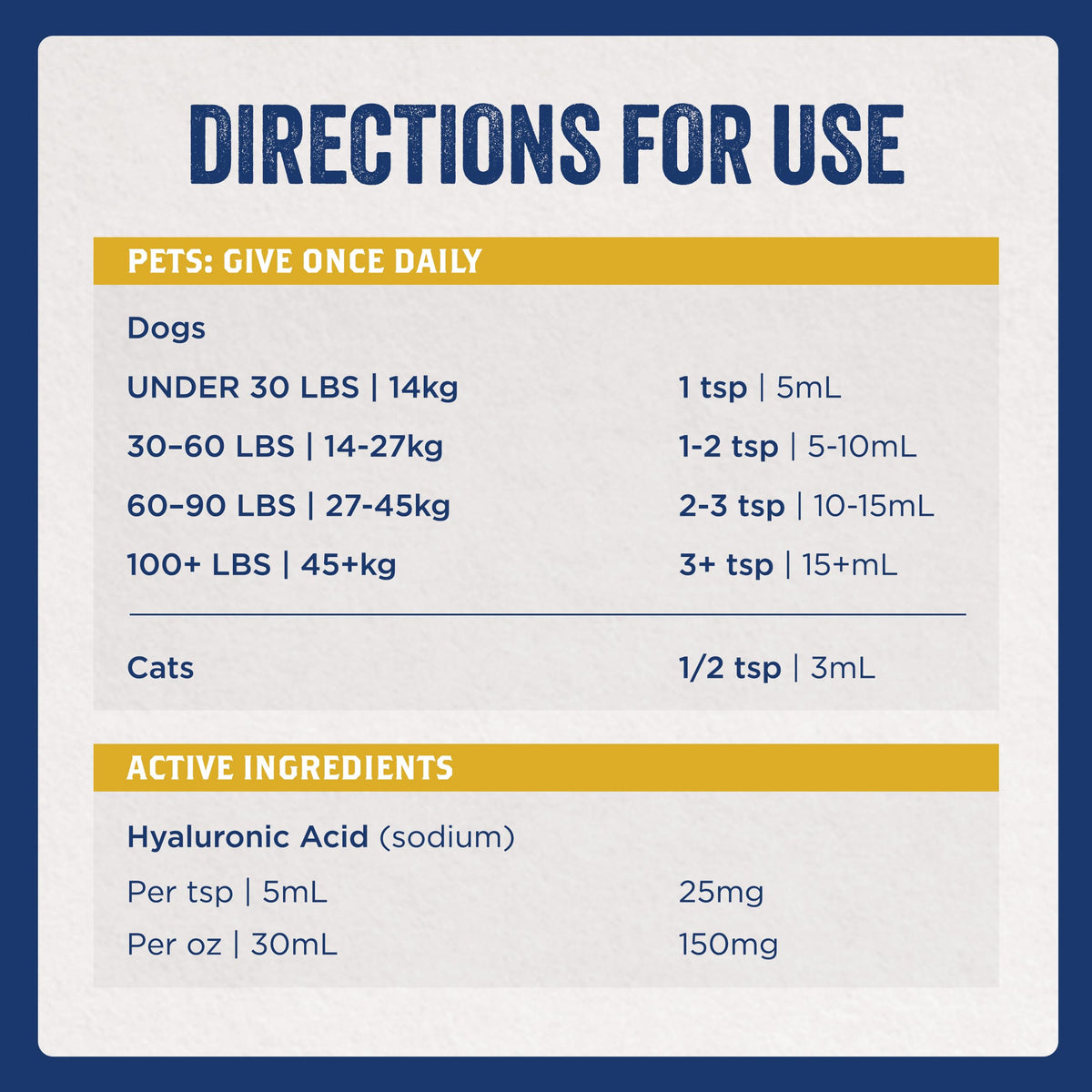 Hyaluronic Acid Hip & Joint Supplement for Dogs & Cats, 16 oz O25469