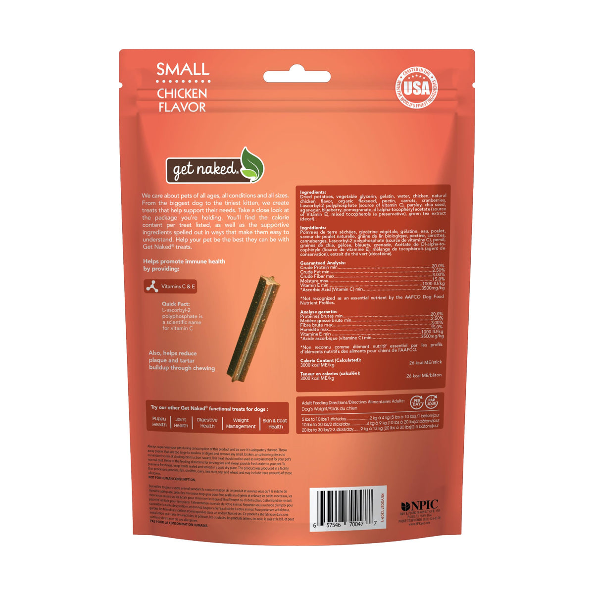 Grain-Free Dental Chew Sticks for Small Dogs, 6.2 oz I504955