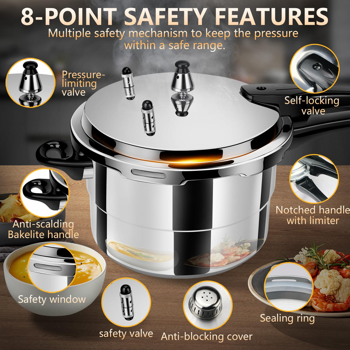 4.23 Quart Aluminum Stovetop Pressure Cooker Q603