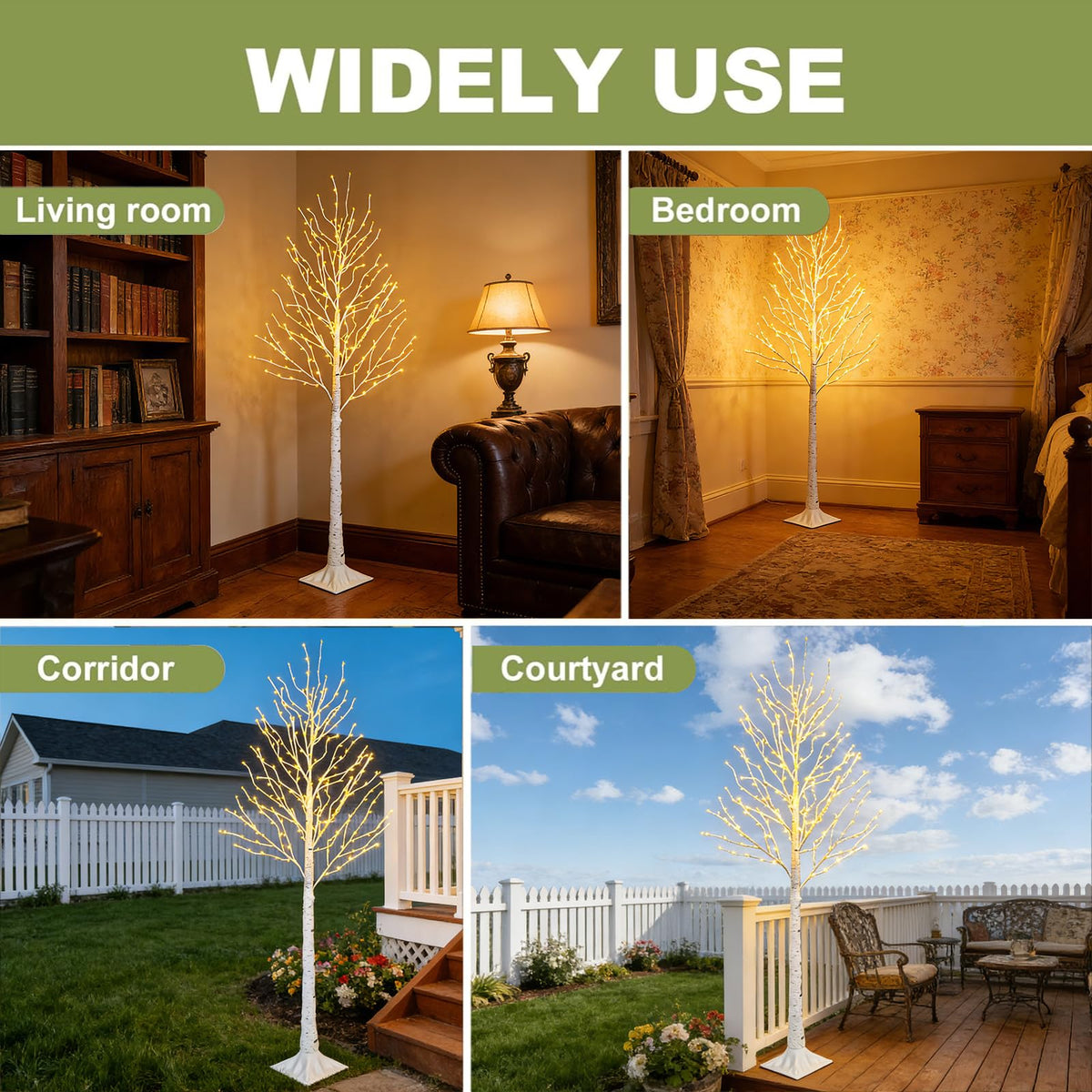 6FT Lighted Birch Tree with 260 LED and Timer E26169