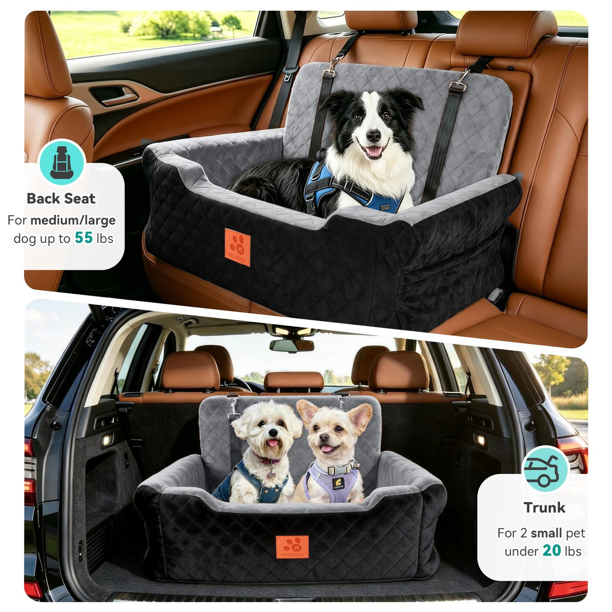 Dog Car Seat for Large/Medium Dogs Up to 55 lbs F401984