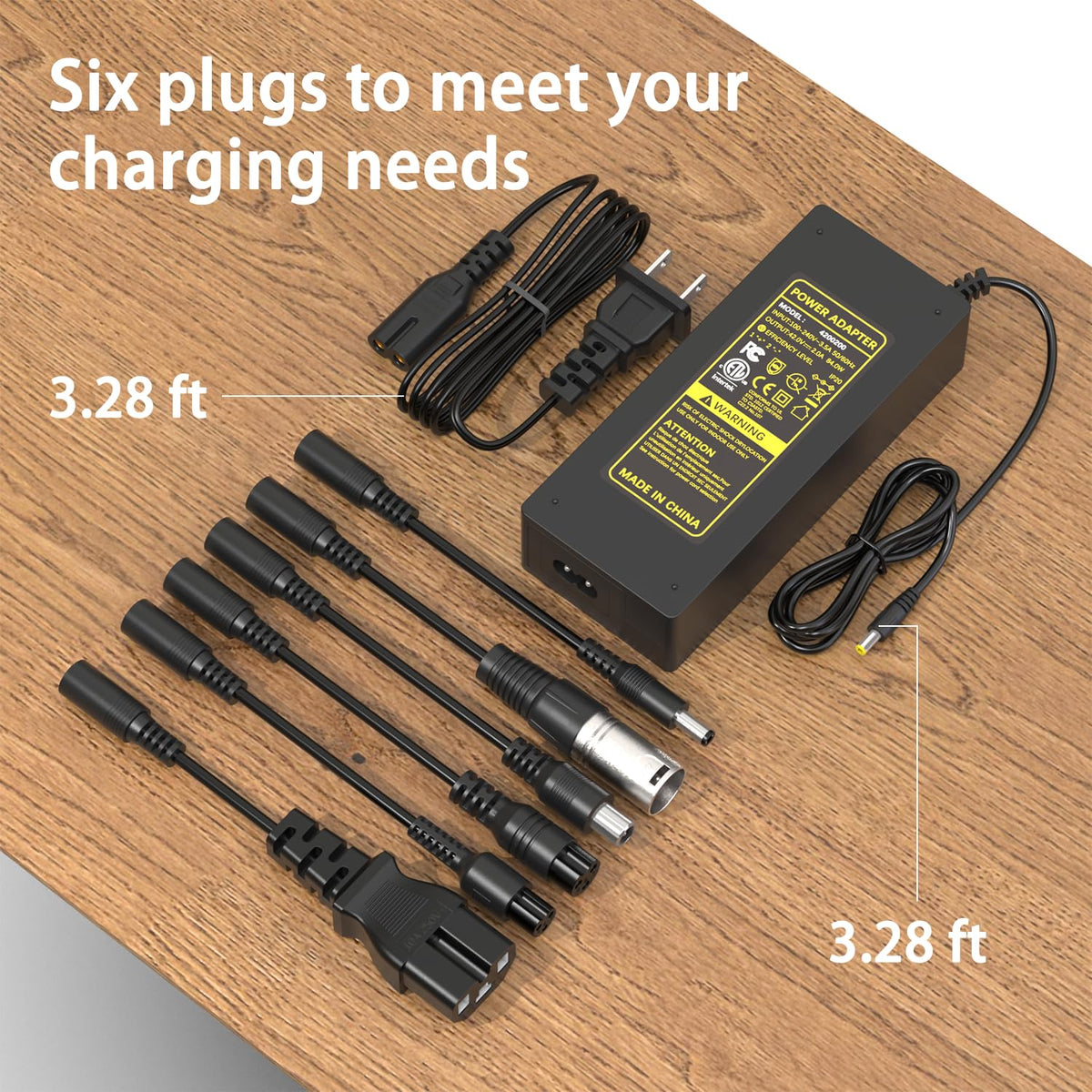 42V 2A Electric Scooter Charger with 7-in-1 Plugs J7536