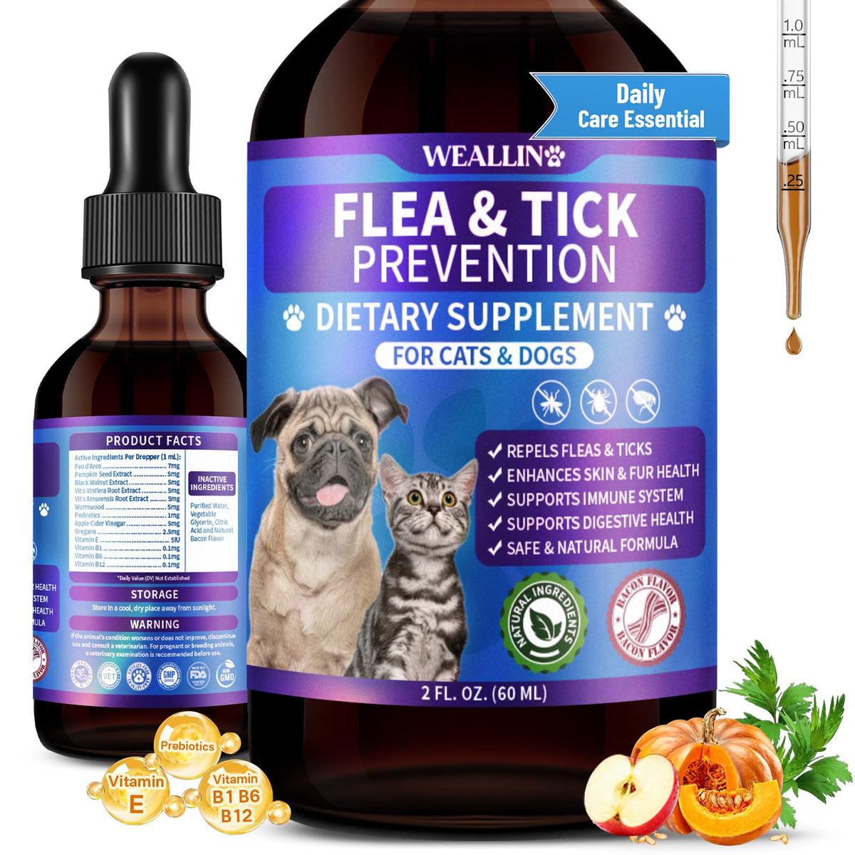 Flea and Tick Support for Dogs and Cats 60ml S3005