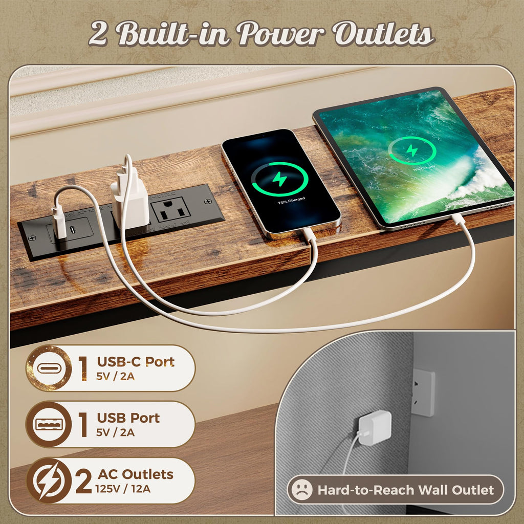 Narrow Console Table with Power Outlets & USB-C R44997